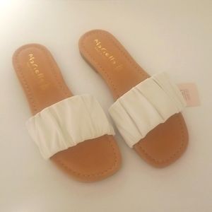 Mariella Womens White Sandals Size 8M